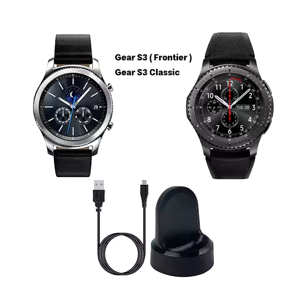 داک شارژر ساعت سامسونگ Gear S3 Frontier / Classic + کابل Mini-USB